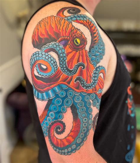 octopus skull tattoo|neo traditional octopus tattoo.